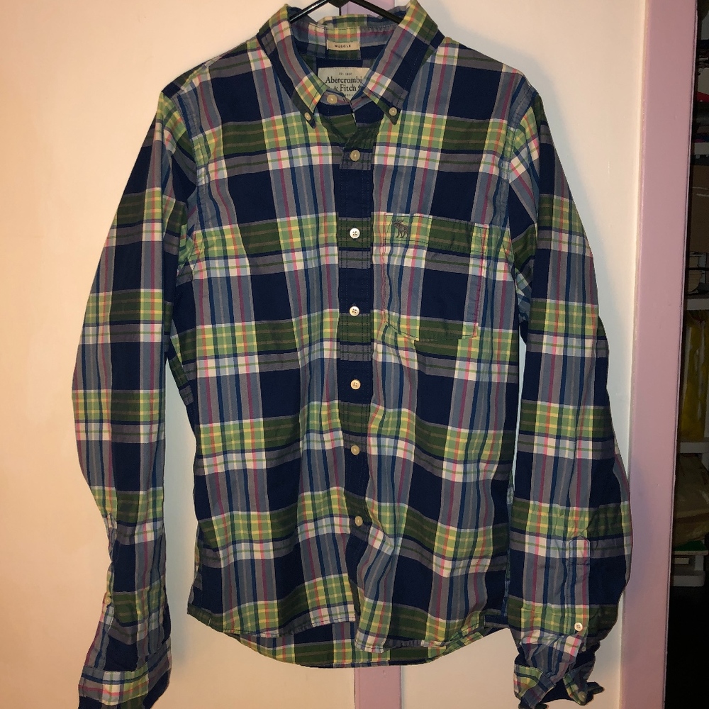 Abercrombie and Fitch Mens Plaid Shirt, Size XXL